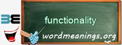 WordMeaning blackboard for functionality